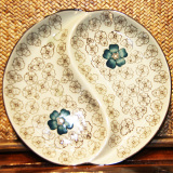 日式釉下彩餐具陶瓷盘子牛排盘创意西餐餐盘菜盘特价8寸分格盘