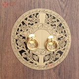 中式新款黄铜仿古明清家具配件纯铜圆形书柜柜门铜复古圆盘拉手