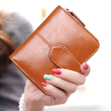 圣蒂梵2015新款韩版牛皮女士钱包短款搭扣可爱学生皮夹小零钱包潮