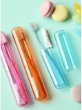 出口日本 旅行出差必备 彩色透明盒便携牙刷牙膏套装 3色选