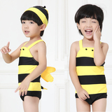 可爱小蜜蜂儿童泳衣连体游泳衣婴儿男童女童宝宝通用泳装泳衣