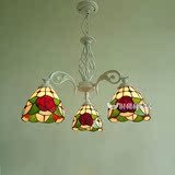 美式蒂凡尼餐厅灯具欧式田园艺术玻璃吊灯餐厅卧室客厅多头大吊灯