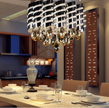 星月阳灯饰 LED水晶圆形 餐厅灯 现代简约 餐吊灯 不锈钢椭圆饭厅