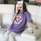 韩国东大门代购正品2016夏新款女装卡通字母宽松中长款短袖T恤潮