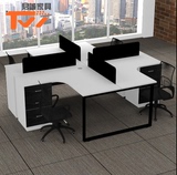 员工办公4/四人位职员桌办公家具简约电脑桌椅组合工作位屏风卡座