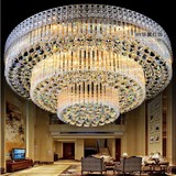 客厅吸顶灯圆形水晶灯具大气现代简约卧室灯欧式复式楼酒店大堂灯