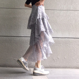 swan韩国正品女装代购夏款天鹅湖公主层层蕾丝环绕蛋糕长裙半身裙