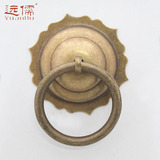 远儒铜雕中式仿古室内花格门拉手茶叶罐上盖铜把手YRH0642铜吊环