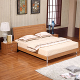 板式床  双人床1.8m 经济型木质床1.5米 现代简约 出租房卧室家具