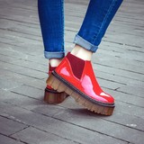 2015秋季胶粘鞋新款防水台女鞋套筒女士青年女子短筒韩版单鞋靴子