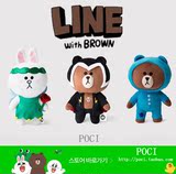 韩国代购正品 变身装 正版LINE friends布朗熊可妮兔公仔毛绒玩具