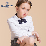 女童衬衫长袖2016春秋新款卡米尼童装中大童纯棉儿童白色翻领衬衣