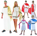 万圣节儿童服装 罗马王子古希腊长裙女 亲子表演装衣服男童披风