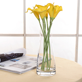 欧式简约直筒透明玻璃水培花瓶客厅工艺摆件插花器富贵竹装饰品