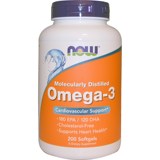 美国直邮Now Foods, Omega-3鱼油, 防止心血管，200粒孝顺父母