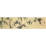 国画作品竹子 厅画 手绘写意花鸟 仿古色宣纸 四尺对开横幅
