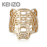 巴黎代购KENZO专柜正品 潮流时尚金银色老虎头个性镂空食指女戒指