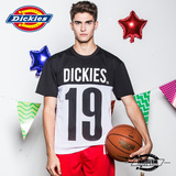 Dickies男式网眼布撞色拼接印花宽松版型短袖T恤 163M30WD02