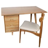 现代日式家用实木简约组装书桌电脑桌写字桌写字台学习桌办公桌子