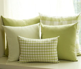 特价布艺宜家色织绿色格子床头抱枕沙发靠垫靠枕套办公室腰靠简约