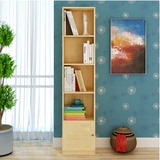 实木单个书柜带门儿童书橱松木书架简易储物置物架两门组合自由柜
