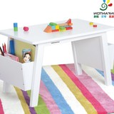 白色实木儿童桌椅套装幼儿园成套宝宝游戏绘画学习书桌子