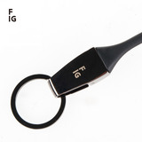 丹麦新款黑色橡胶精品黑钛扣汽车腰挂个性情侣男士创意钥匙链