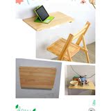 实木连壁桌可折叠挂墙办公电脑桌子创意墙上餐桌书桌松木墙面桌