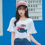 2016夏装新款初中生高中学生可爱甜美短袖t恤韩版中学生上衣服女