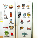 贴墙贴画防水创意卡通食物厨房贴饰可爱冰箱贴纸装饰可移除橱柜门