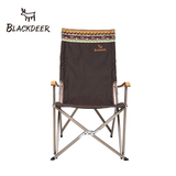 BLACKDEER黑鹿 户外便携式可折叠靠背椅子 竹扶手露营椅铝合金椅