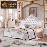卡贝班法式双人床 欧式雕花床 白色简约1.8米公主床 实木排骨架床