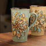 包邮韩式复古田园手绘陶瓷创意个性大马克杯子柠檬咖啡办公室水杯