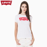 Levi's李维斯夏季女士Logo印花纯棉白色短袖T恤32223-0144