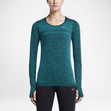 正品Nike耐克2015冬新款DRI-FIT女子跑步针织衫长袖T恤644684-010