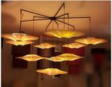 厂家直销东南亚竹木皮灯中式吊灯 工程餐厅创意木艺灯饰 木皮吊灯