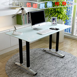 包邮电脑桌现代办公桌台式写字桌简约桌子欧式家用书桌钢化玻璃桌