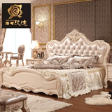 欧式双人床 卧室家具真皮床橡木新古典实木床1.8公主床软包床法式