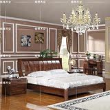 黑胡桃高档纯实木家具双人床1.5、1.8米定制卧室家具箱体床可定制