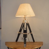 三脚架实木创意美式北欧风情后现代台灯简欧纯铜台灯工业风格台灯