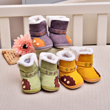 三木比迪宝宝高帮保暖鞋秋冬婴儿布鞋男女防滑学步鞋软底1-2岁