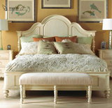 美式白色床复古床双人床1.5法式橡木1.8米雕花别墅全实木床简约