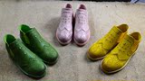 欧洲站春季新款彩色圆头平底及踝马丁靴休闲女鞋单鞋绿粉黄色包邮