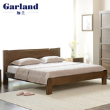 加兰纯实木床日式黑胡桃木色双人床现代简约卧室婚床1.5米1.8米