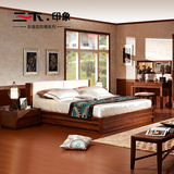 东南亚风格家具 水曲柳实木床高箱储物单人床双人床1.5米1.8米床
