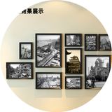 黑白老照片相片墙复古怀旧装饰画中式有框画老上海黑框挂画相框墙