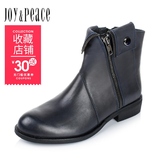 Joy&Peace/真美诗冬季专柜同款牛皮英伦风女靴ZNX35DD5