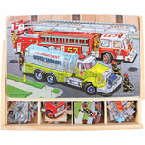 木质24\48片大号加厚盒装交通汽车拼图儿童玩具制益智拼板5-6-8岁