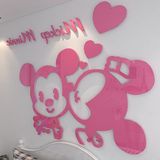 卡通米奇3d水晶亚克力立体墙贴卧室儿童房幼儿园床头墙壁装饰贴画