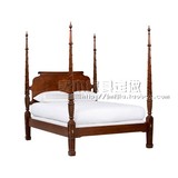 美克美皇后柱式床定做1.8米双人床 美式高柱床定制 欧式实木家具